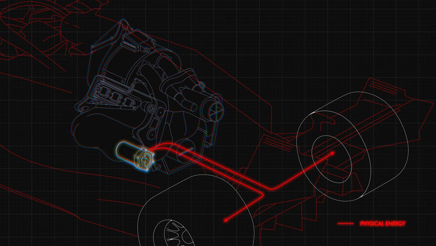 3D CAD ábra az MGU-K generátorról