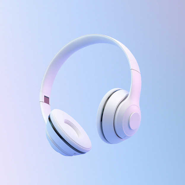 Egy vezeték nélküli Bluetooth-fejhallgatót bemutató digitális illusztráció