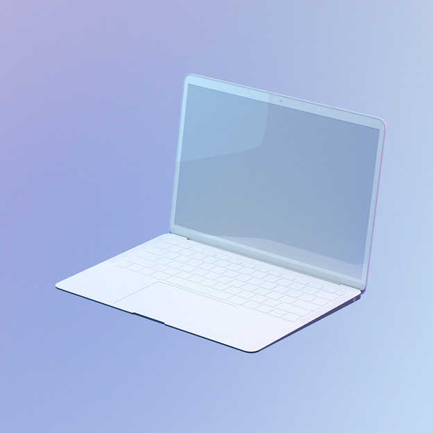 Egy laptopot bemutató digitális illusztráció