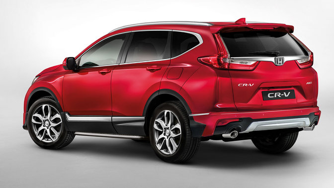 A Honda CR-V hátulról és oldalról.