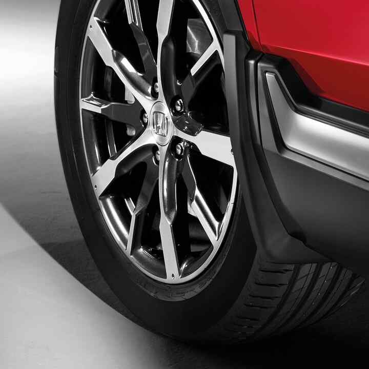 Közeli oldalnézeti kép a Honda CR-V bőr belső üléseiről.