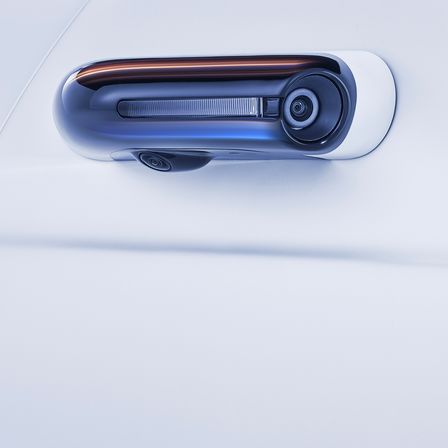 Közelkép a Honda e autóról.