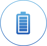 Kék ikon Teljes akkumulátor