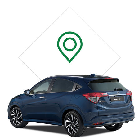 A Honda HR-V márkakereskedésének illusztrációja.