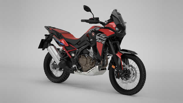 A Honda CRF1100L Africa Twin oldalnézetből, stúdióban.