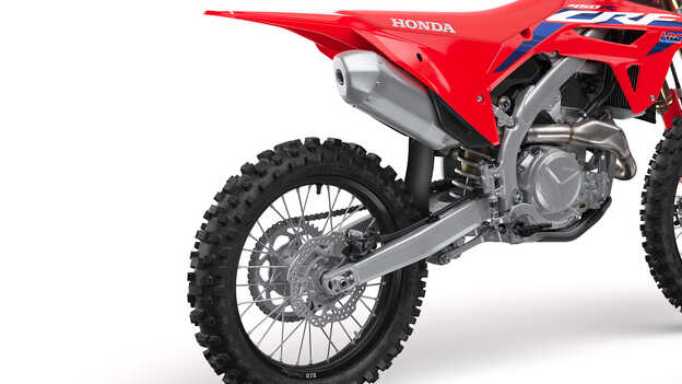 A Honda CRF450R könnyű kipufogódobja.