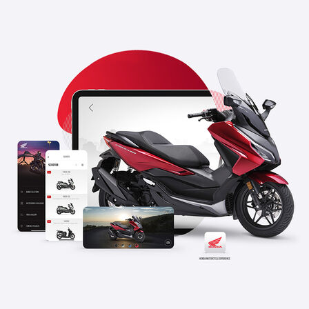 Honda Motorcycles Experience alkalmazás a Forza 350 modellel