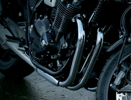 Közelkép a Honda CB1100 RS kipufogójáról.